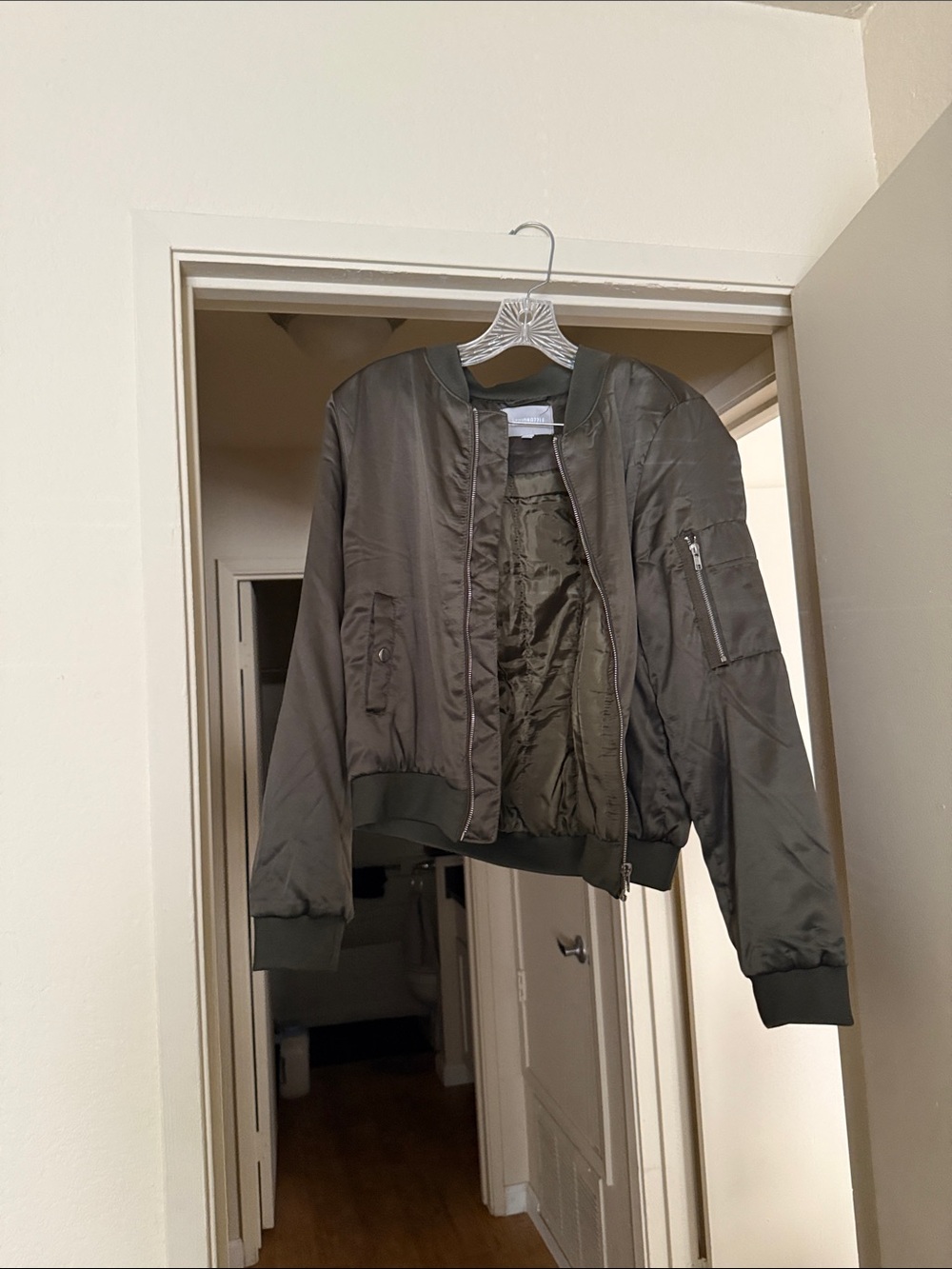 Women’s Olive Green Bomber Jacket